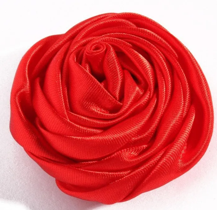 10 pcs Deluxe Satin Roses for DIY Bridal Bouquets SATIN-003