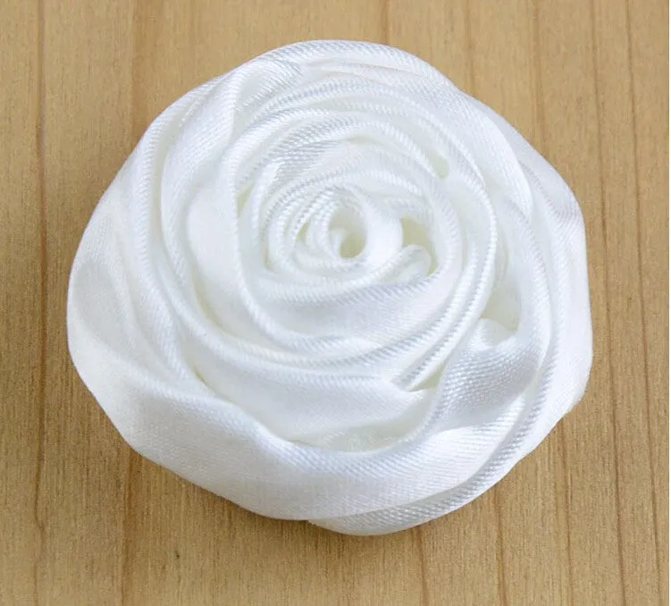 10 pcs Deluxe Satin Roses for DIY Bridal Bouquets SATIN-003