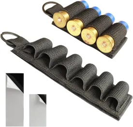 12 Gauge Shell Holder, Velcro Shotgun Shell Holder with Adhesive Backing Sticker, Mollle Shotgun Cartridge Card for Buttstock and Side Saddle, Ammo Carrier 12ga