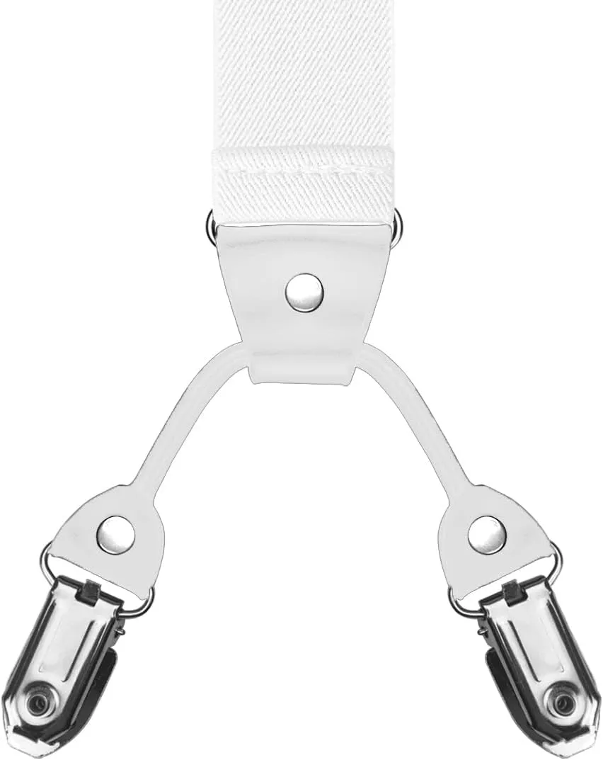 1.4" Y Back Mens Brace Suspenders with adjustable elastic webbing, Suspenders for adult, 4 Strong Metal clips