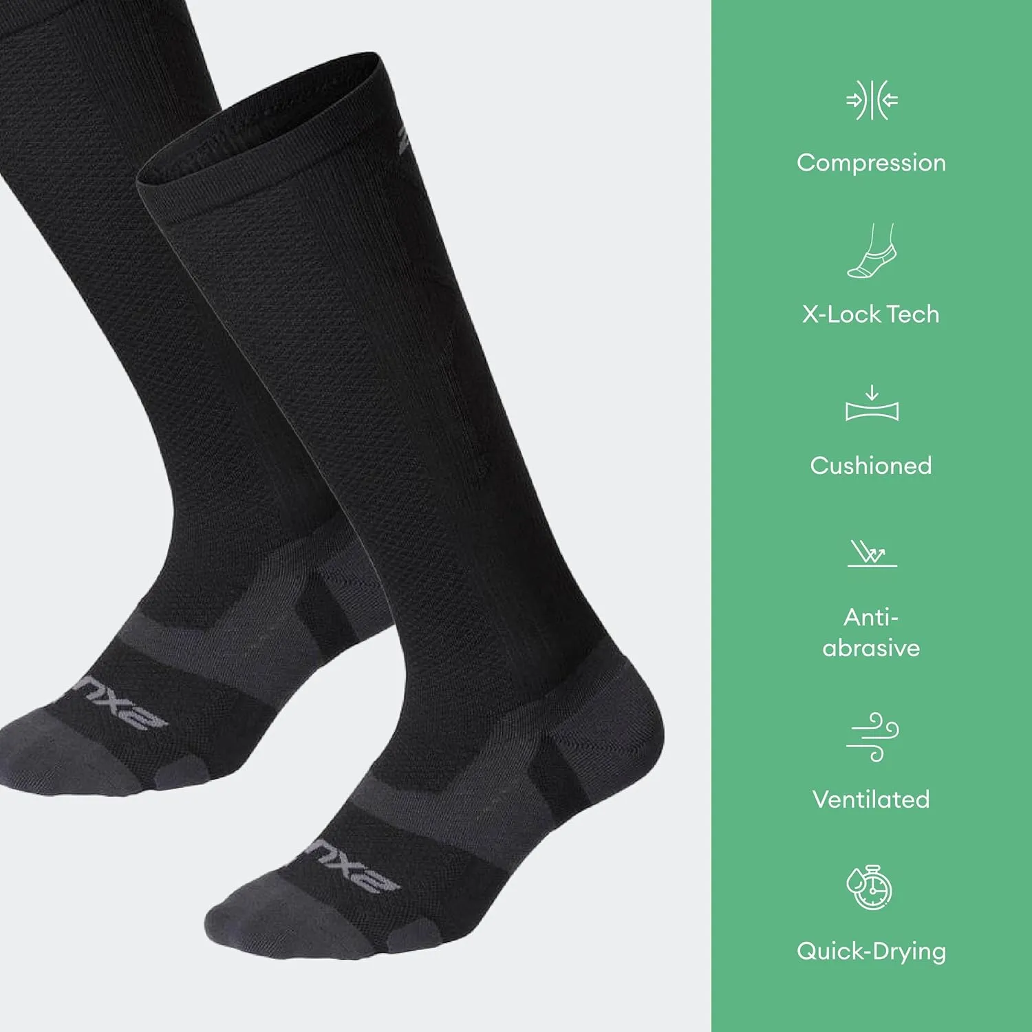 2XU unisex-adult Vectr Full Length Sock