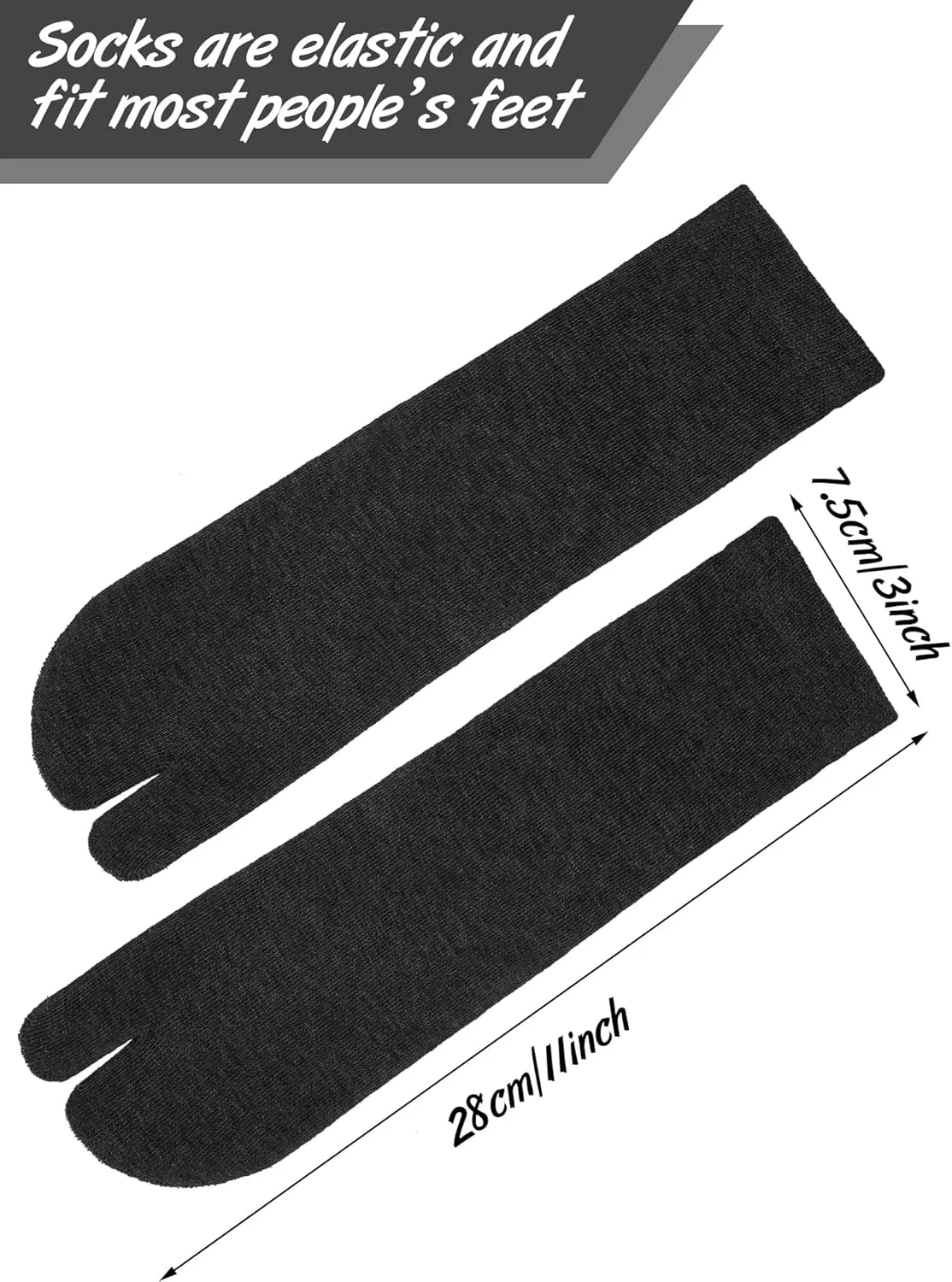 4 Pairs Flip Flop Socks Tabi Split Toe Socks for Men Women Supplies