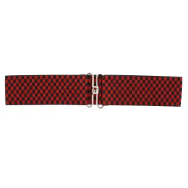 5.8cm Checkered Elasticated Waist Belt with Clasp Fastening