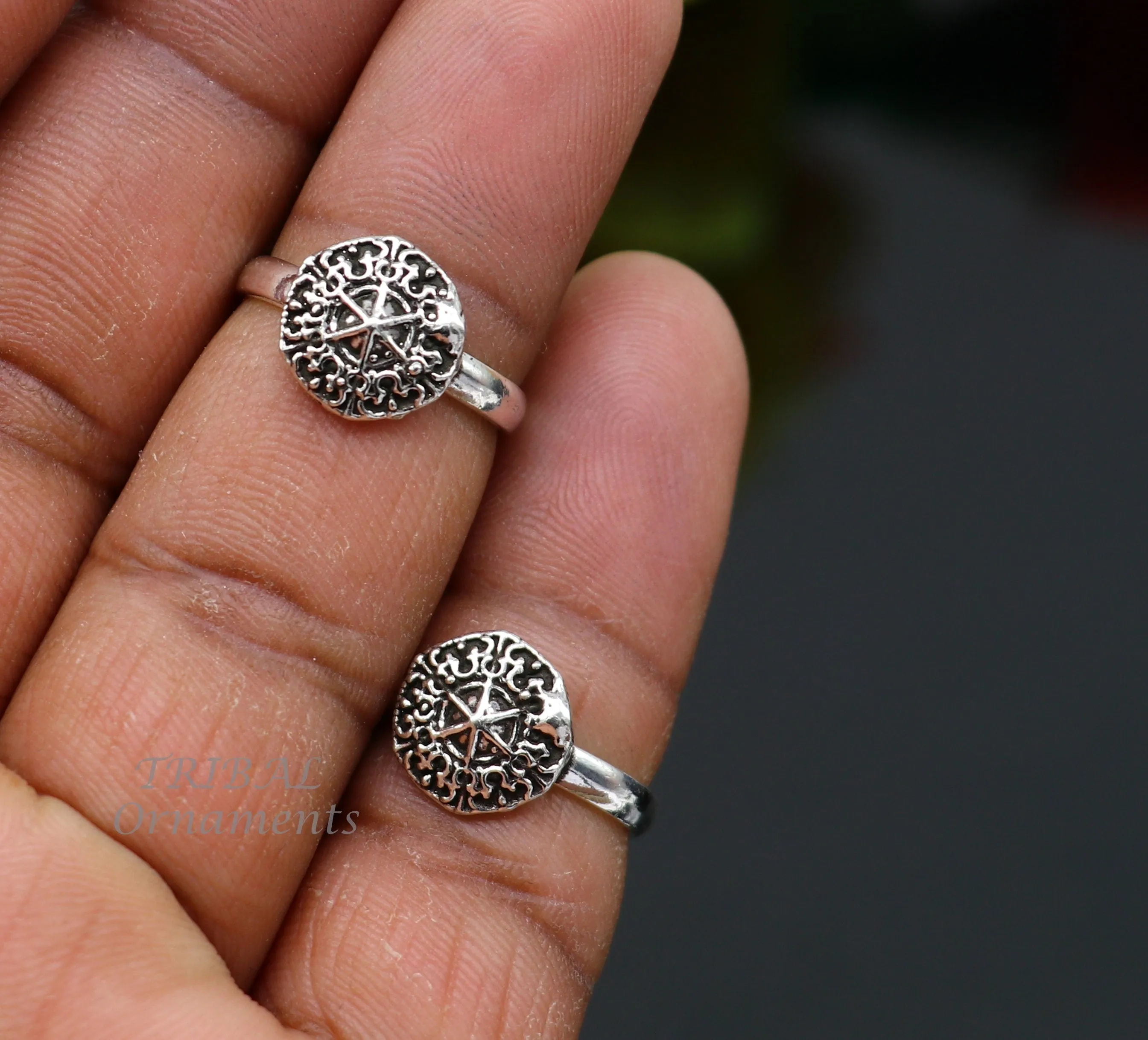 925 sterling silver elegant floral design handmade toe ring, toe band stylish modern women's brides jewelry, india traditional jewelry ytr45