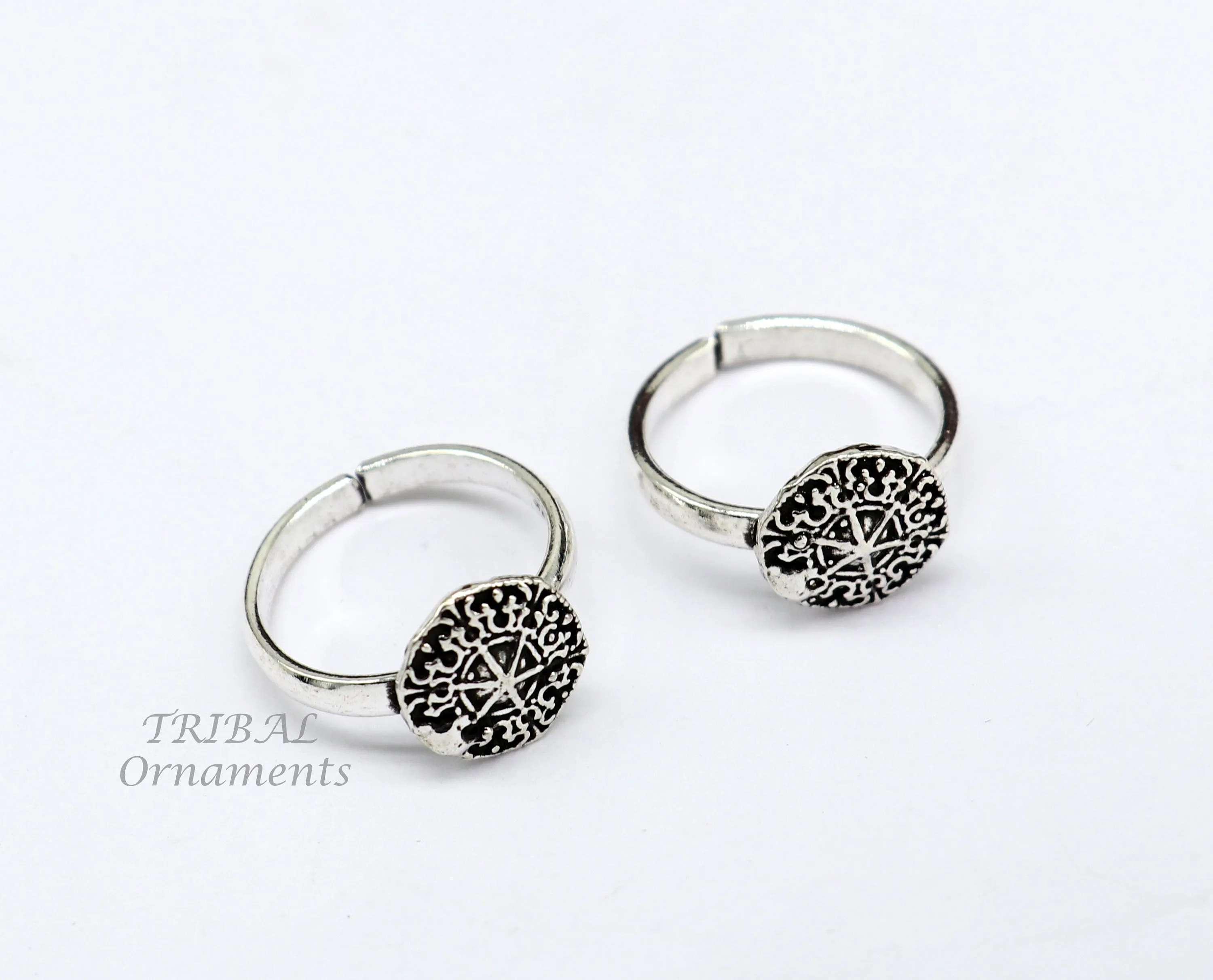 925 sterling silver elegant floral design handmade toe ring, toe band stylish modern women's brides jewelry, india traditional jewelry ytr45