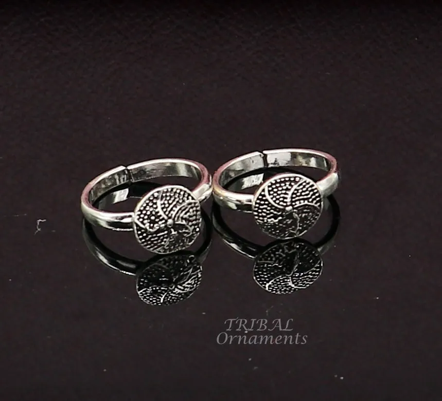 925 sterling silver handmade fabulous heart design toe ring band tribal belly dance vintage style ethnic tribal brides jewelry ytr66