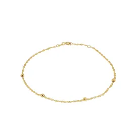 9K Yellow Gold Curb Chain Anklet - 1.23.1384