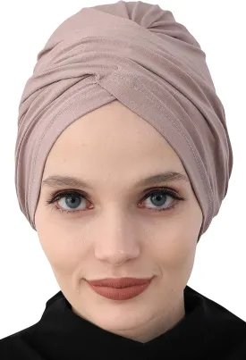 Aisha's Design Instant Turban Plain Cotton Scarf Head Wrap Lightweight Hat Bonnet Cap for Women