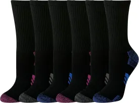 Amazon Essentials Women's Performance Cushioned Breathable Cotton Athletic Crew Sports Socks, 6 Pairs