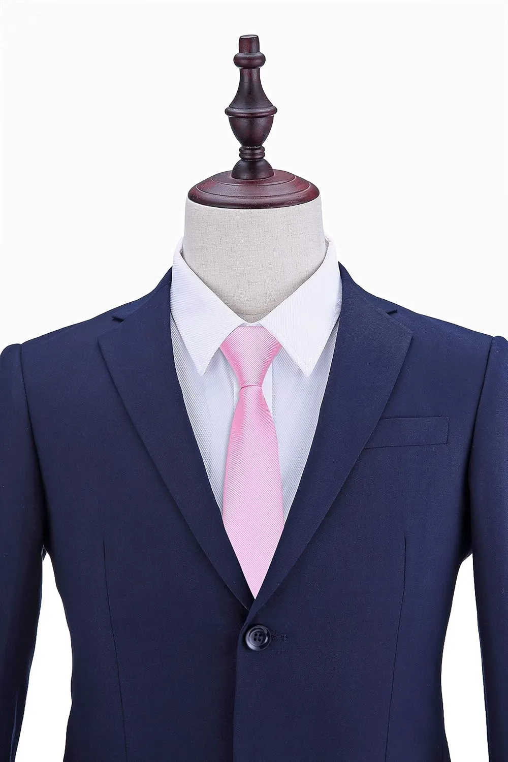 AUSKY Pre-tied Adjustable Zipper Skinny necktie,2.35inch Clip on Slim Ties for men or boys (1 Pack & 4 Packs for option)