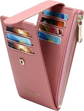 Badiya Card Holder Wallet for Women RFlD Slim Wallets Bifold Multi Card Case Coin Purse