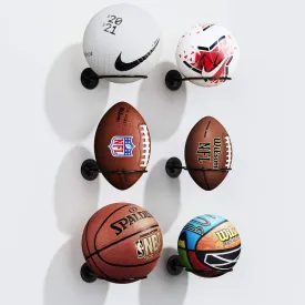 Basketball & Sports Ball Holder - Wall Mount Display Storage for Basketball, Soccer, Volleyball, Football, Rugby