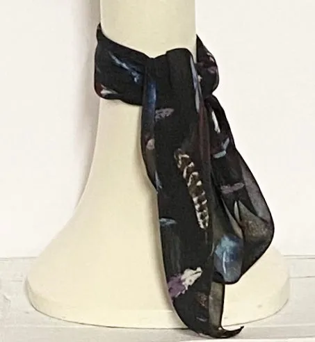 Black Chiffon Scarf
