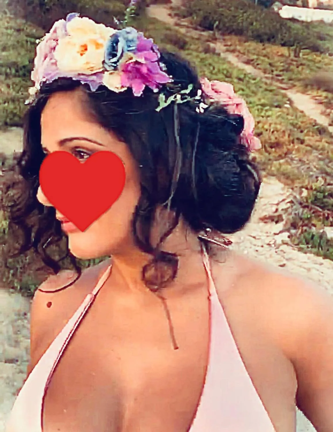 Boho Flower Crown Flower Garland Headband Hair Wreath Floral Halo Headpiece with Ribbon Wedding Party Lavander
