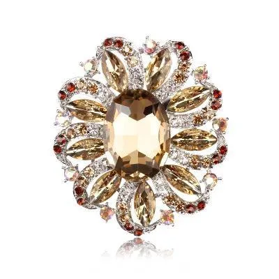 Brooch Large Pin Rhinestone Crystal BR-989