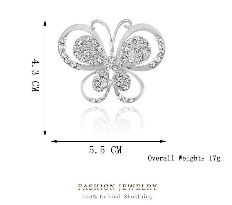 Brooch Rhinestone Crystal Butterfly BR-06