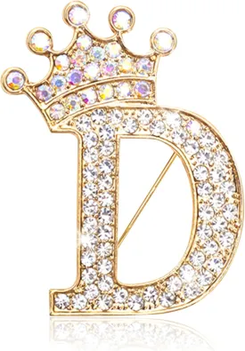 Brooches and Pins for Women A-Z Letter Brooch Pins Rhinestone Brooches for Backpacks Crafts Fashion Crystal Initial Pins Custom Jewelry Gifts for Men Women