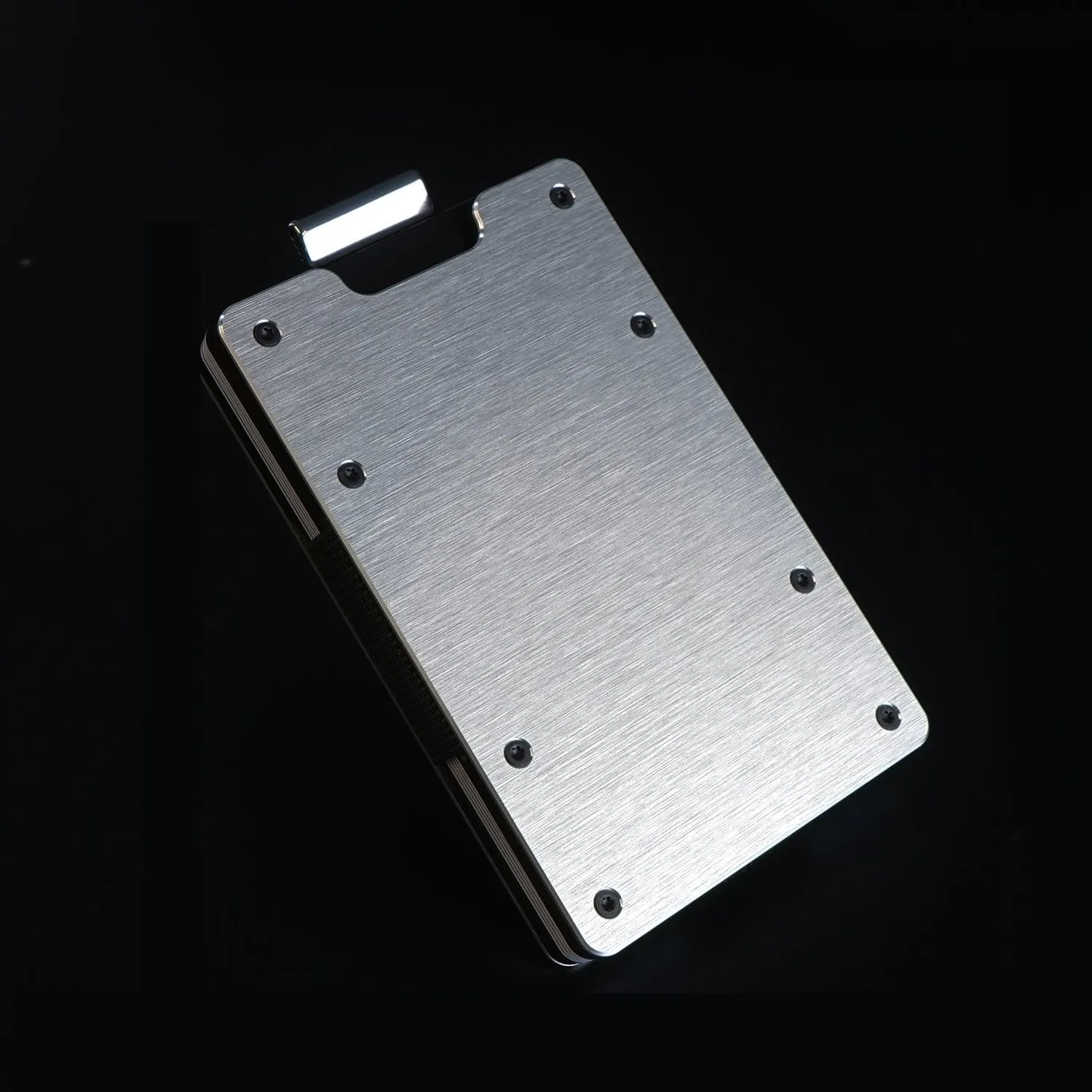 Brushed Silver Metal Slim Wallet