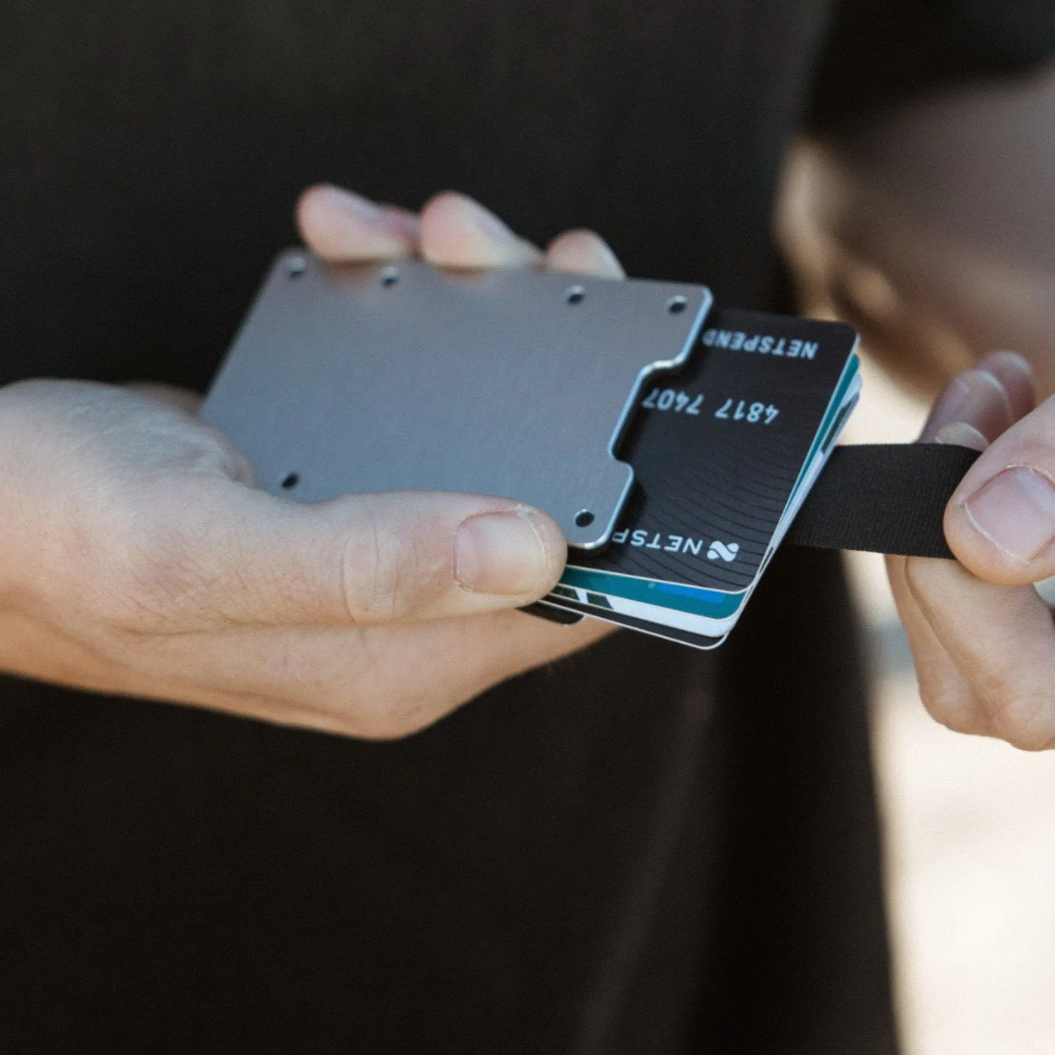 Brushed Silver Metal Slim Wallet