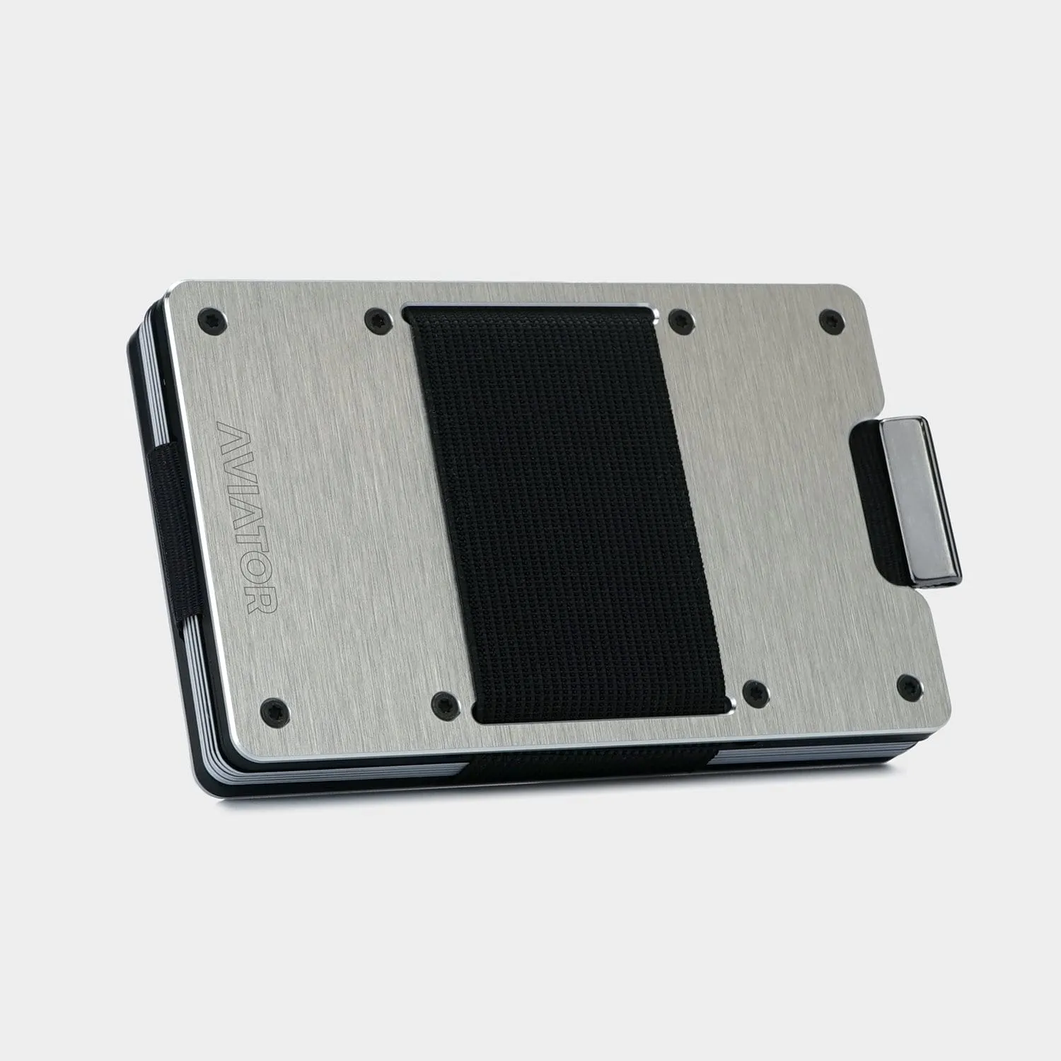 Brushed Silver Metal Slim Wallet