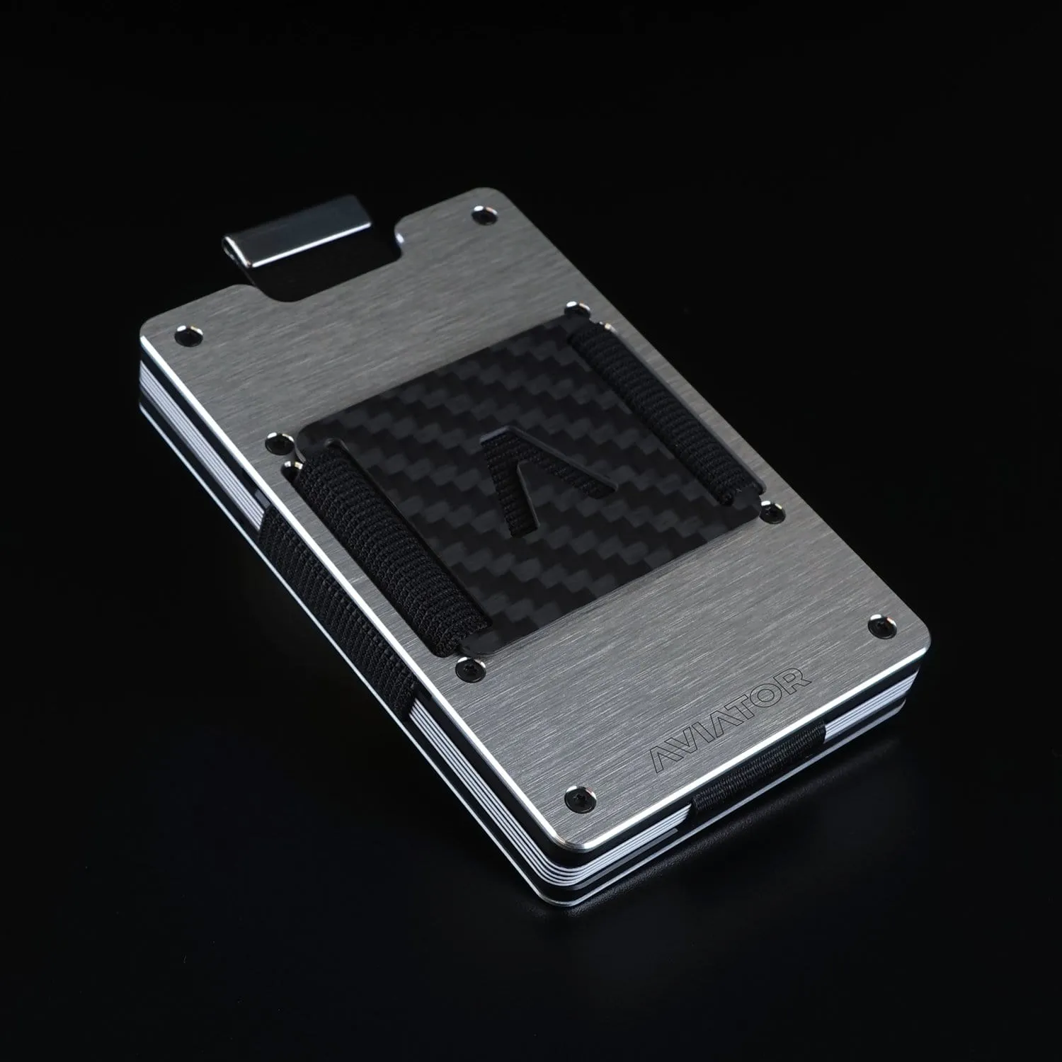 Brushed Silver Metal Slim Wallet