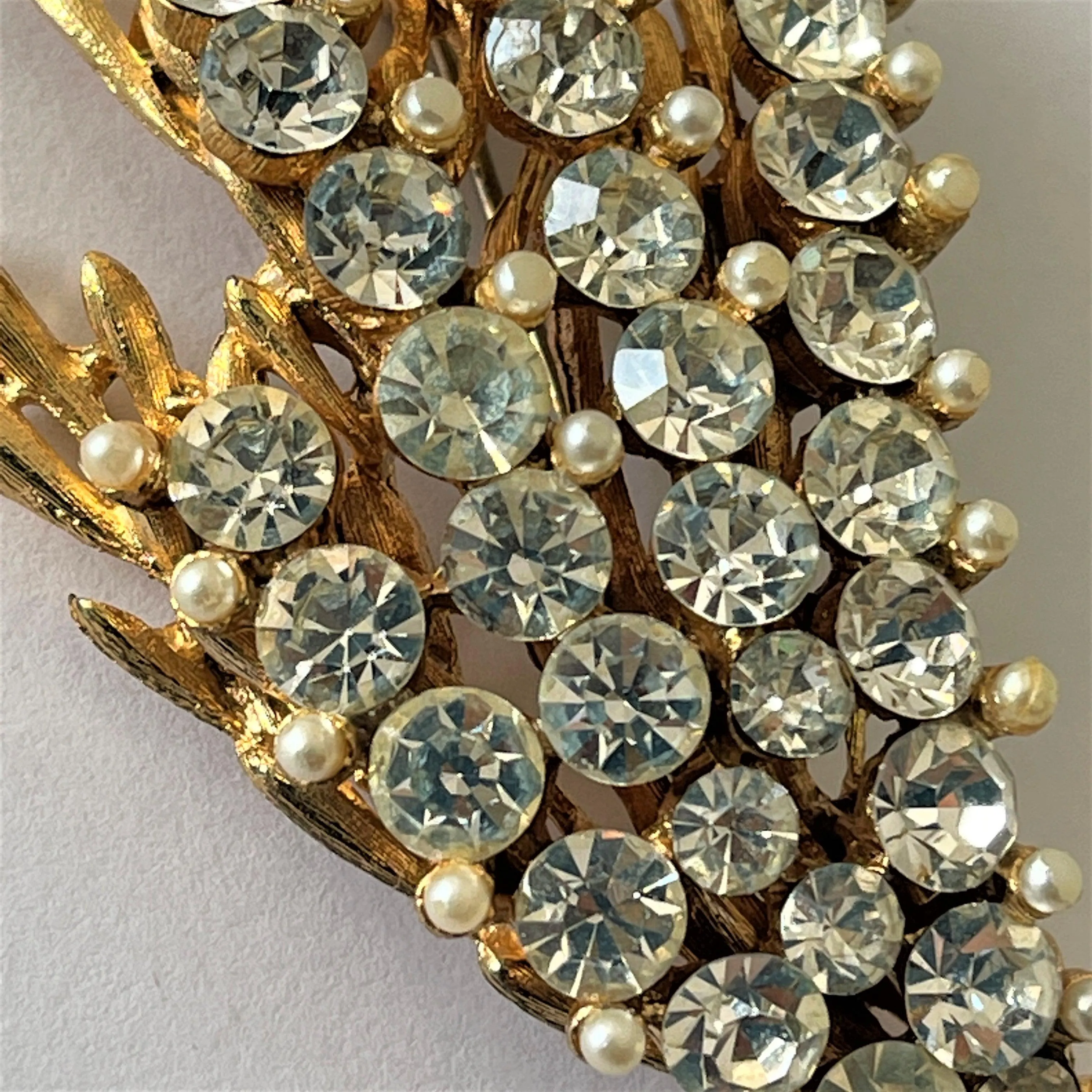 BSK 1970's Vintage Rhinestone Brooch