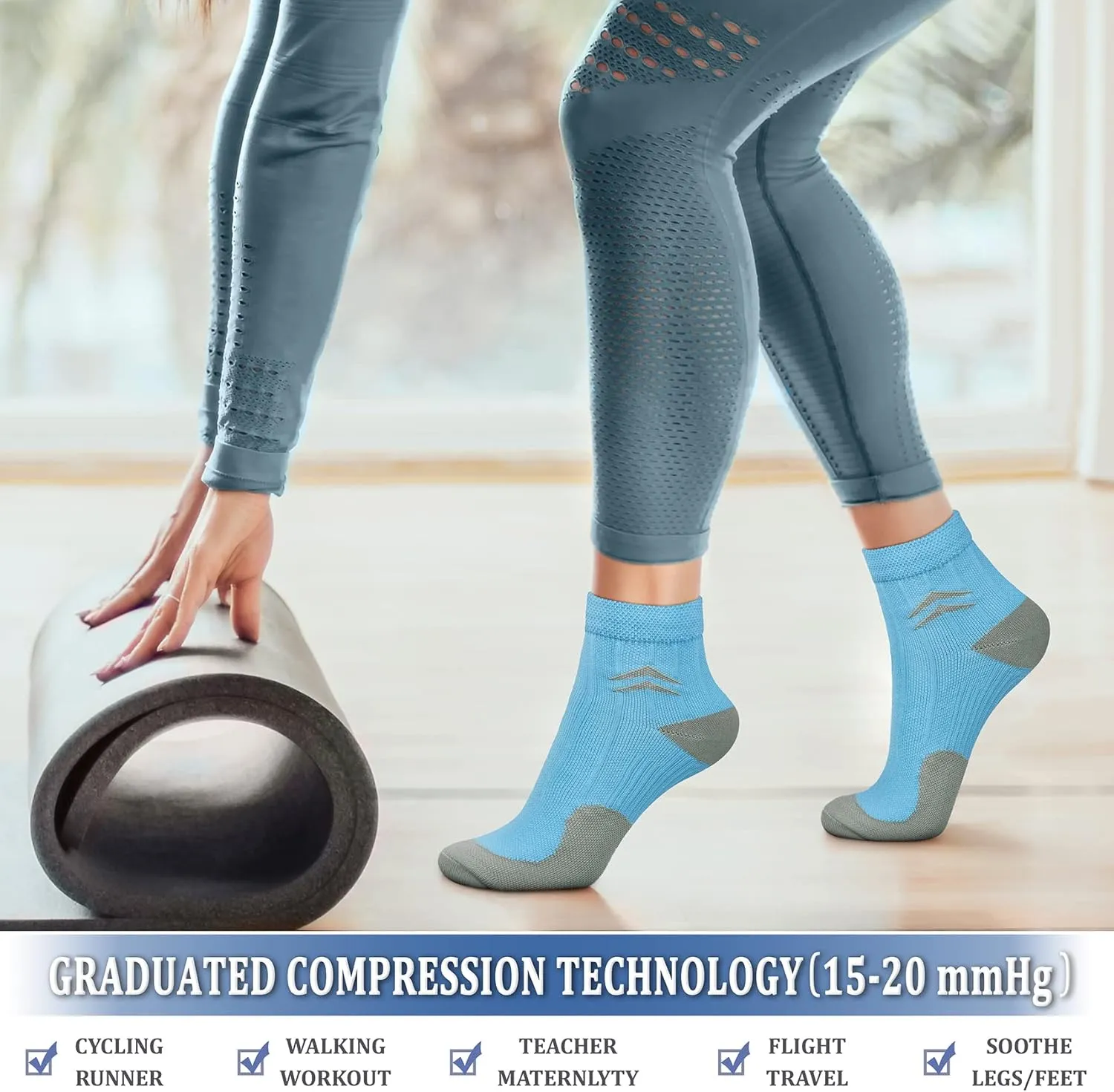 CHARMKING Compression Socks for Women & Men Circulation 15-20 mmHg is Best for Athletic Running Cycling Nurse Daily Wear