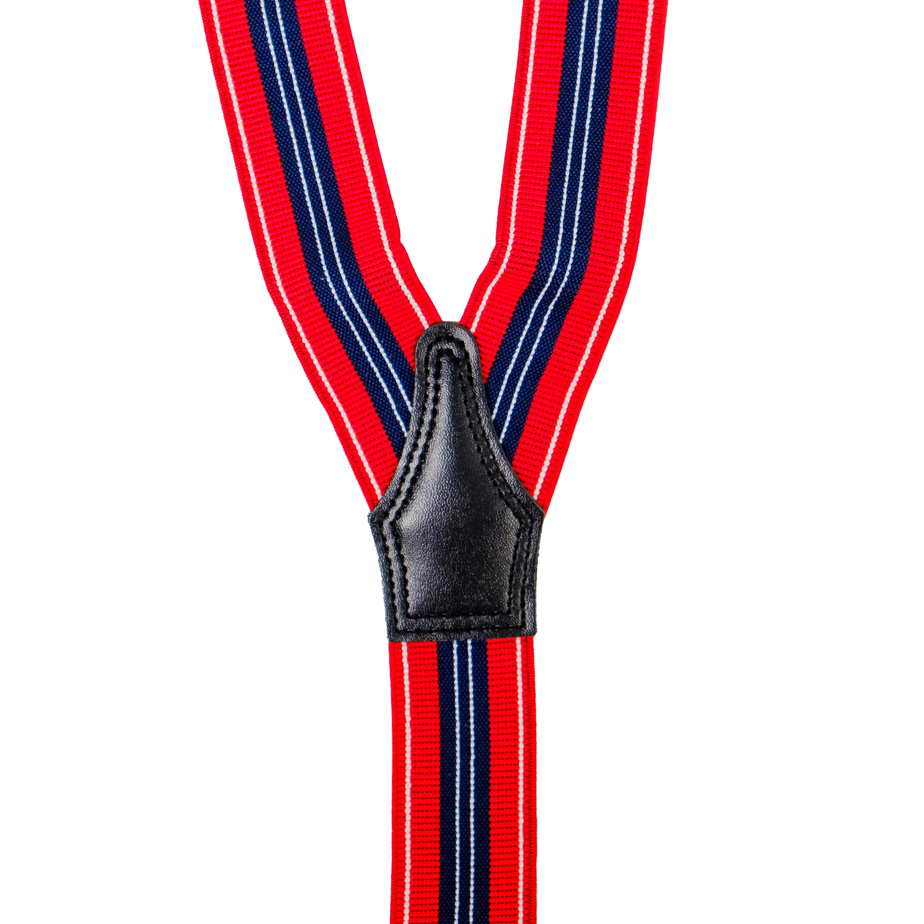 Chokore Stretchy Y-shaped Suspenders with 6-clips (Red & Navy Blue)