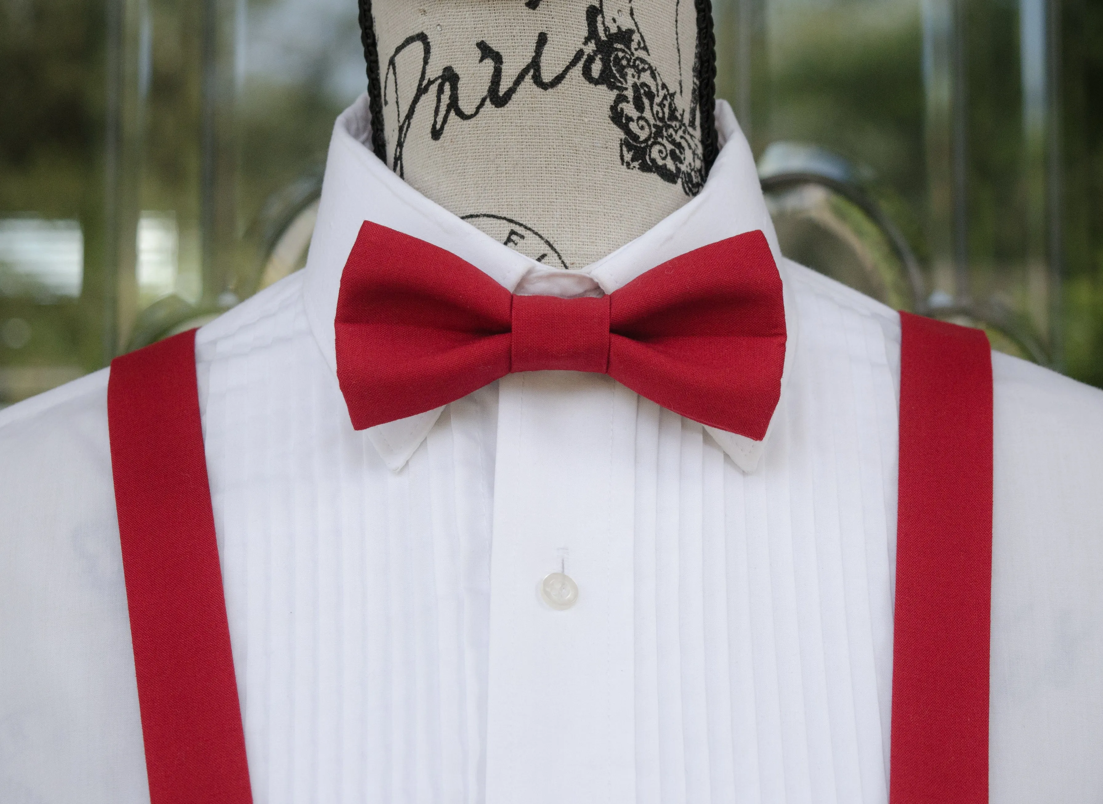 Classic Red Bow Tie and/or Suspenders (17)