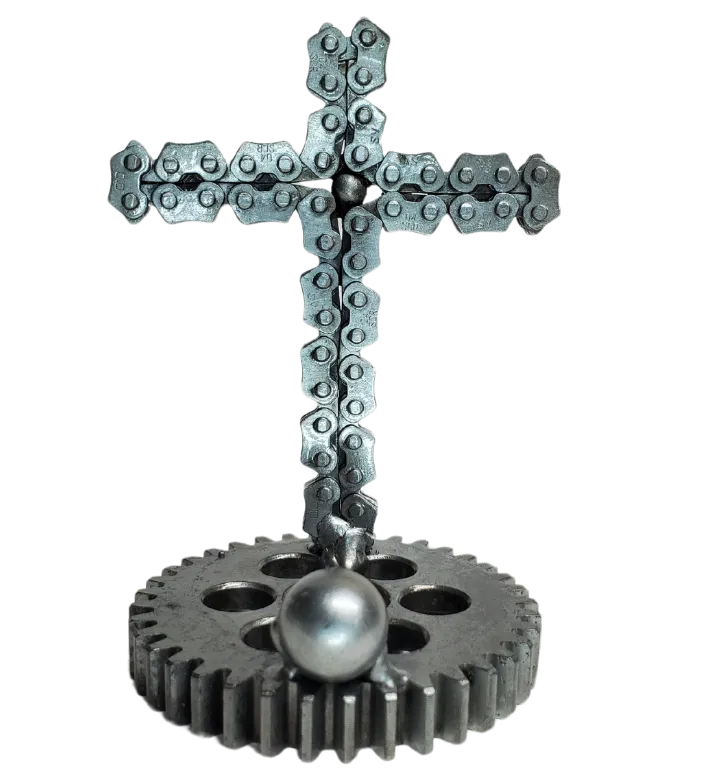 Cross Metal Art Business Card Holder
