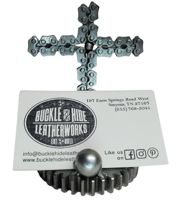 Cross Metal Art Business Card Holder
