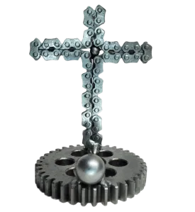 Cross Metal Art Business Card Holder