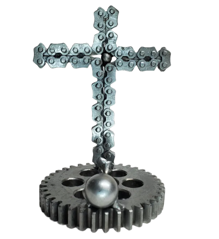 Cross Metal Art Business Card Holder
