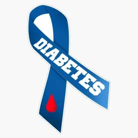 Diabetes Awareness Ribbon Sticker Vinyl Decal Car Laptop Wall Window Bumper Sticker 5"