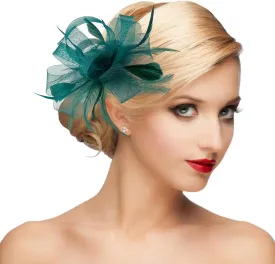 dressfan Womens Fascinator Hat Headpiece 20s Vintage Wedding Hair Accessories for Derby/Wedding/Cocktail/Tea Party