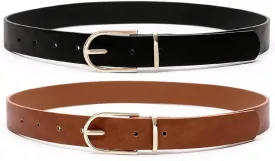 Earnda Women's Faux Leather Chic Belt for Ladies Jeans
