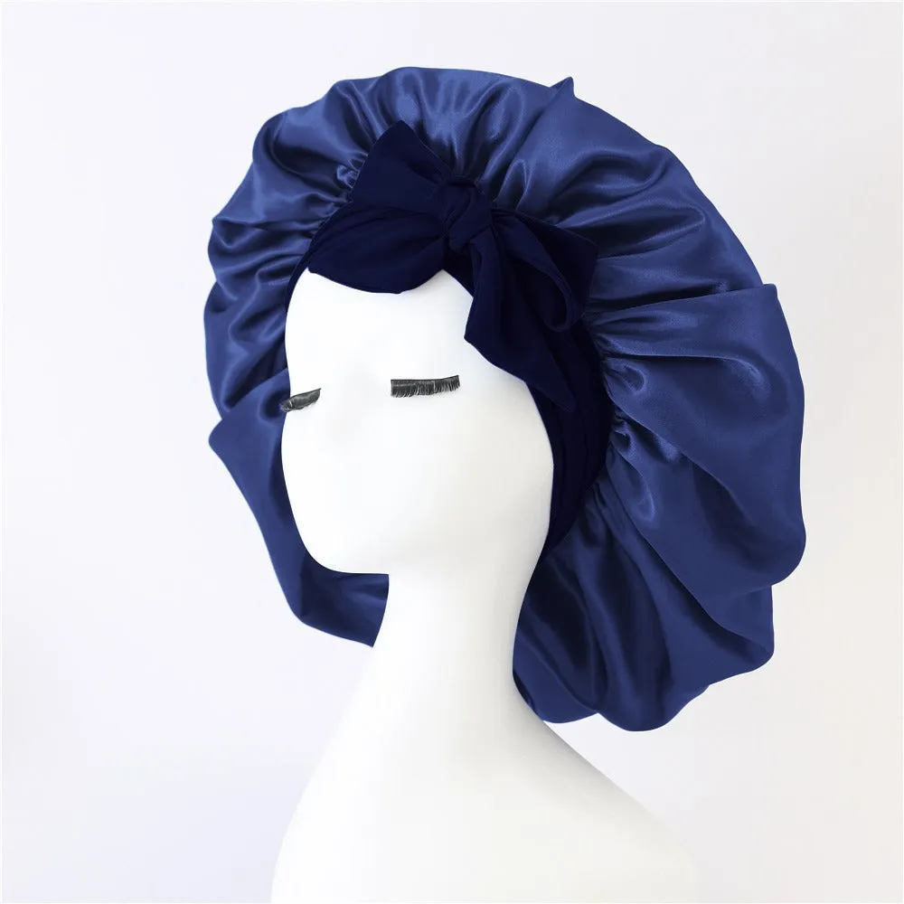 Elegant Satin Bow Elastic Nightcap