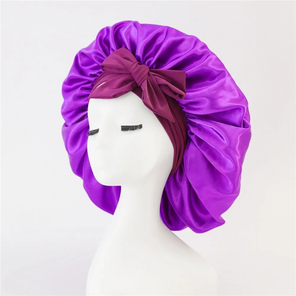 Elegant Satin Bow Elastic Nightcap