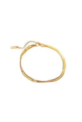 Enya Herringbone Chain Anklet