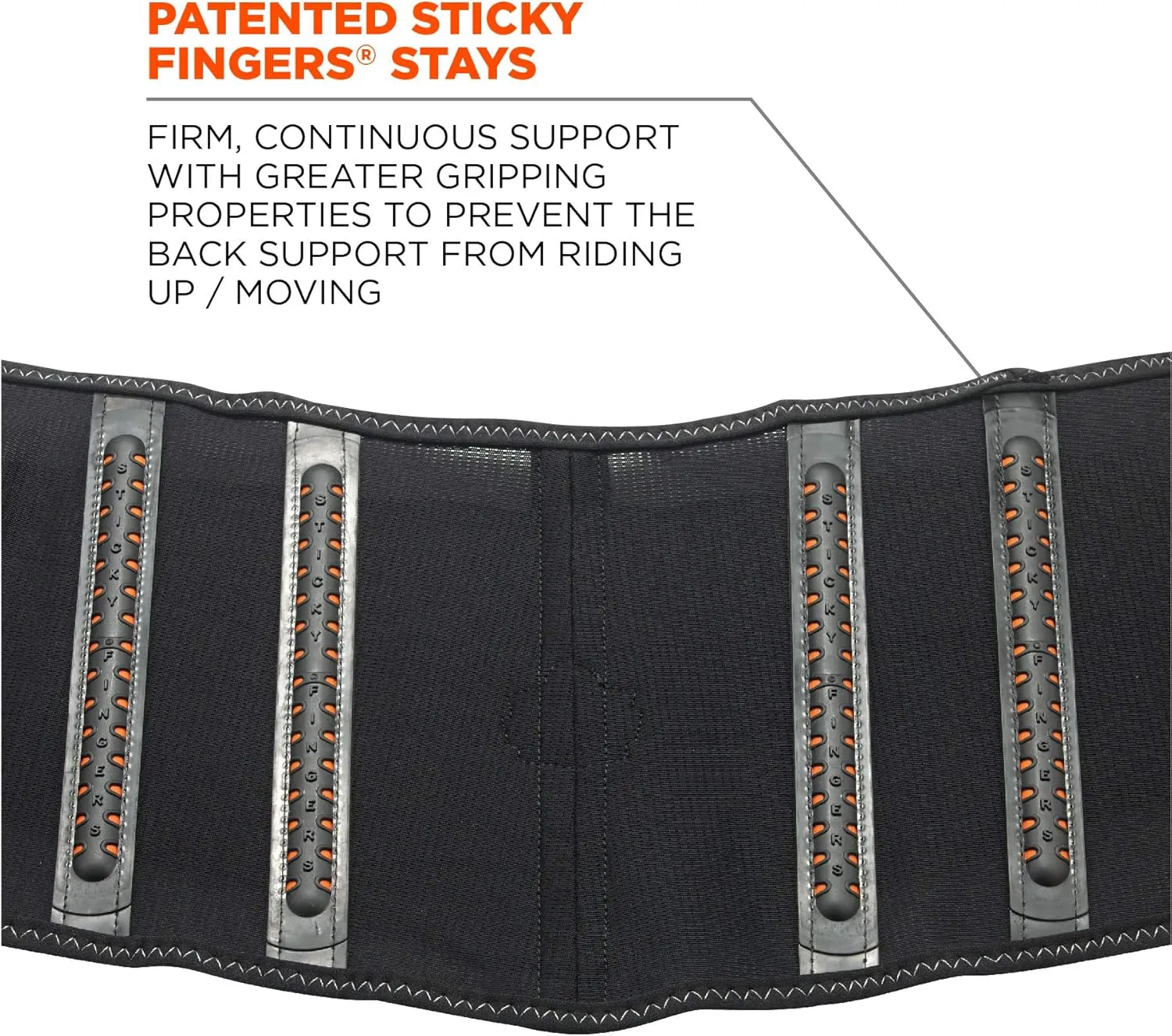 Ergodyne ProFlex 2000SF Back Support Brace, 8.5" Spandex, V-Shape Design and Patented Stays for Added Support, 3XL,Black