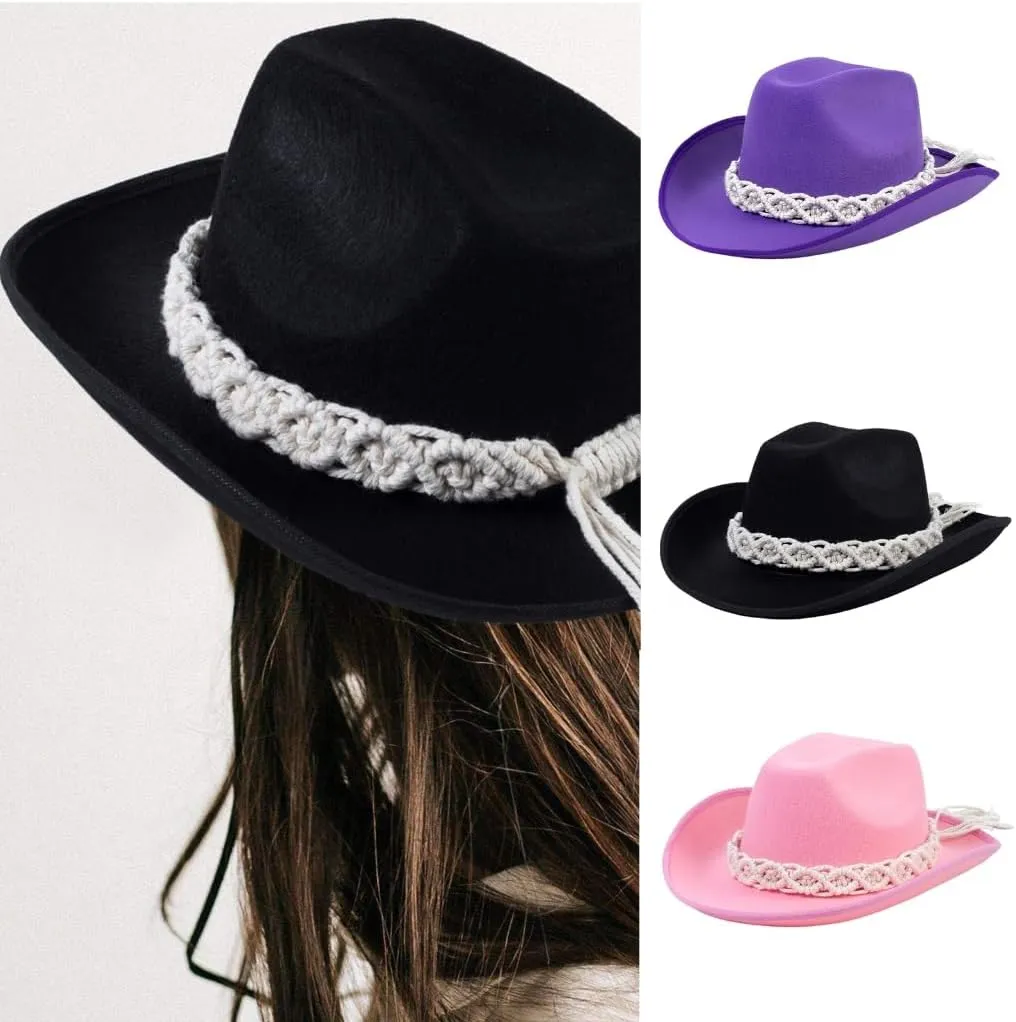 Fedoras Hat Fedoras with Braided Belt Wide Brimmed Hat for Women Man Casual Wear Western Fedoras Man Women Wear