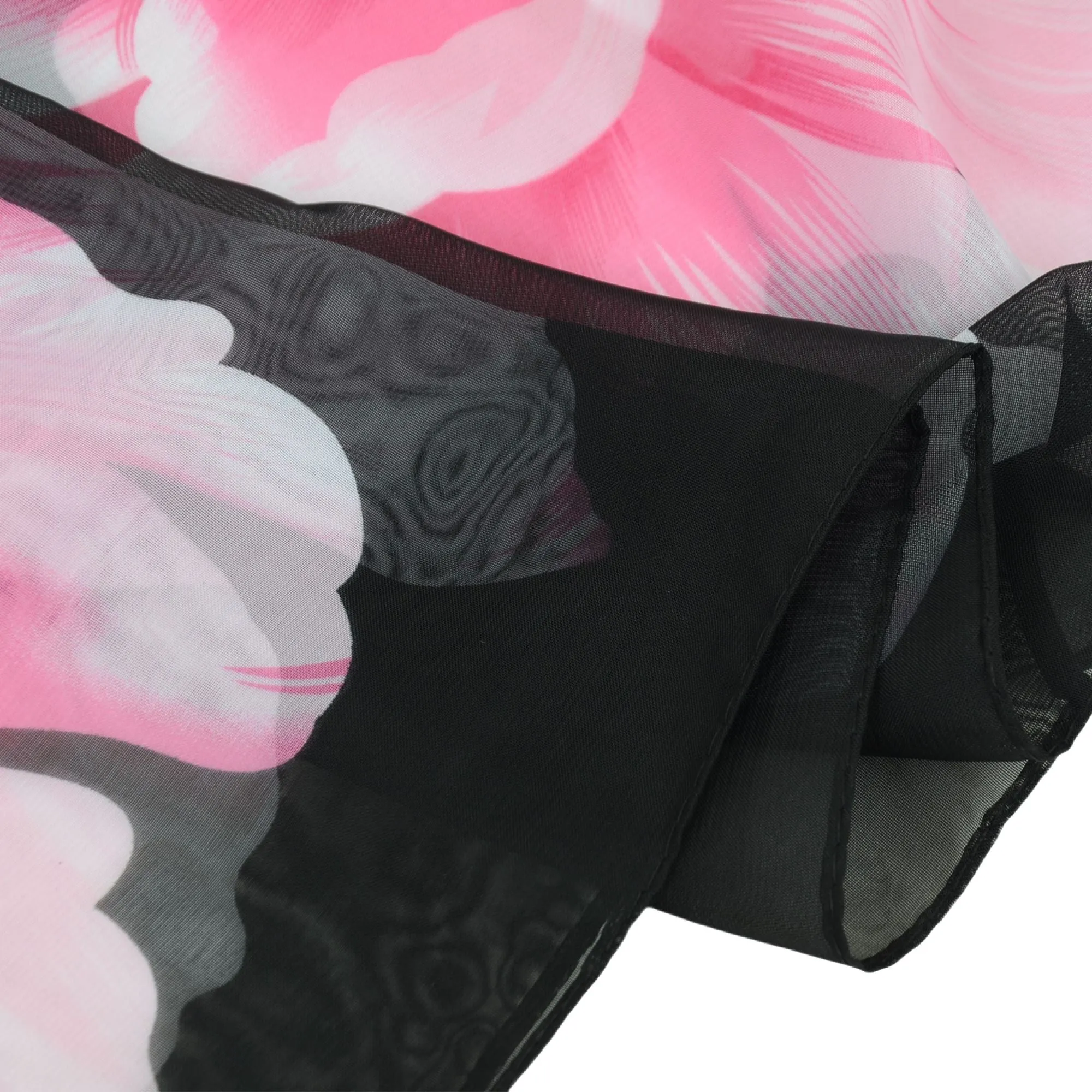 Floral Print Chiffon Scarf Lightweight Sheer Shawl Wraps Scarves for Women 19.69 x 63 inches