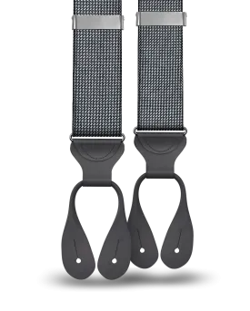 Fowler Puppytooth Silk Suspenders - Black