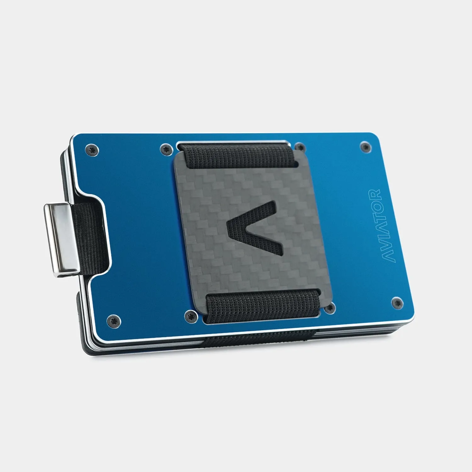 Galactic Blue Metal Slim Wallet