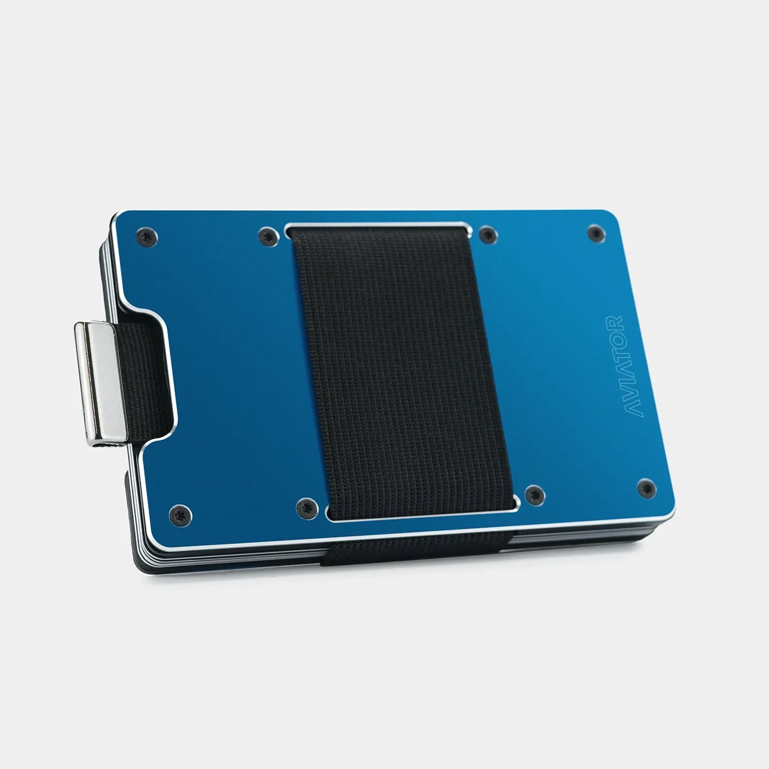 Galactic Blue Metal Slim Wallet
