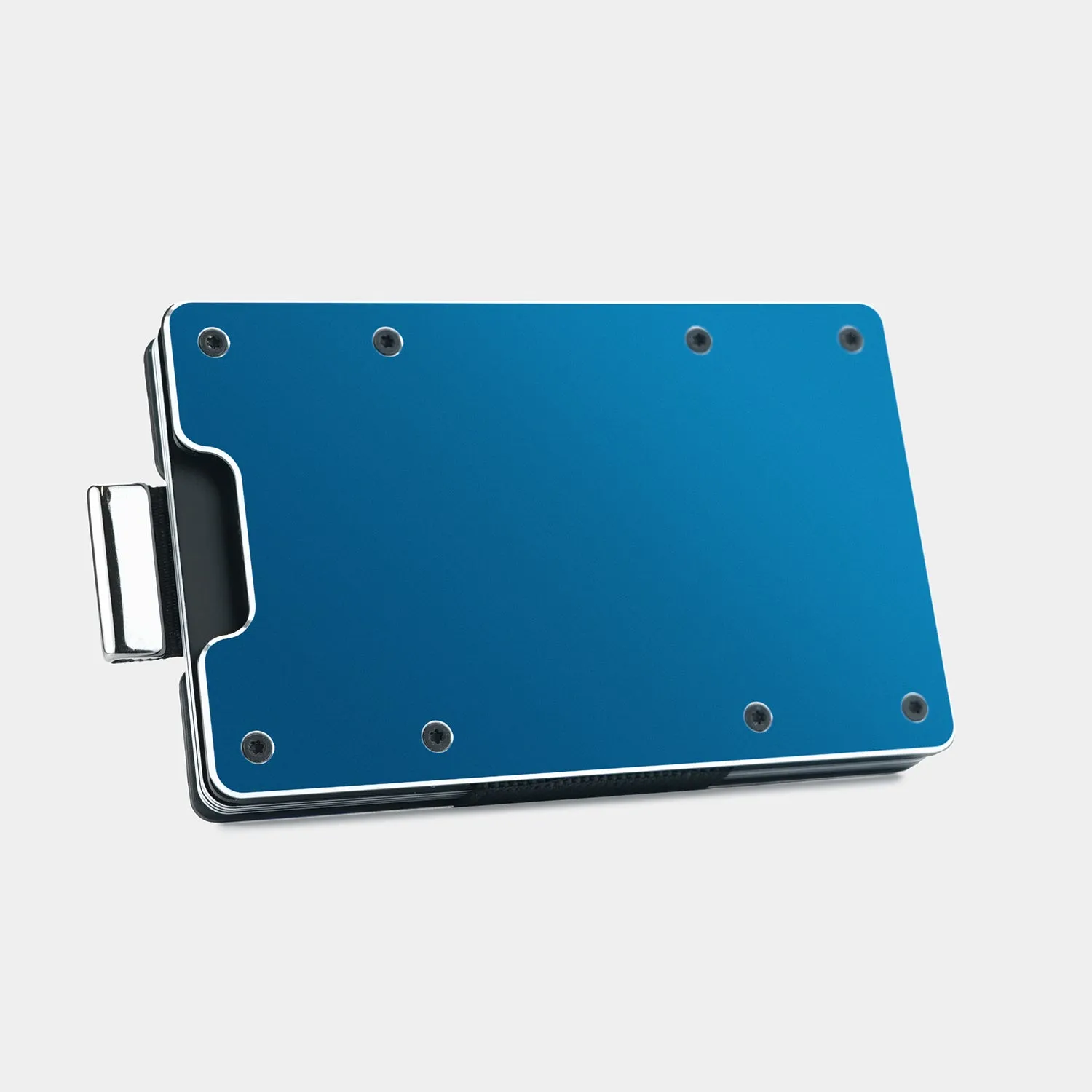Galactic Blue Metal Slim Wallet
