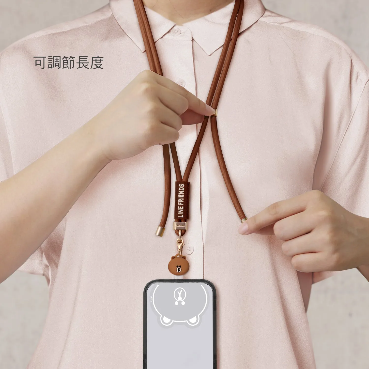 GARMMA Line Friends Doll Charm Phone Buckle Strap Adjustable Lanyard