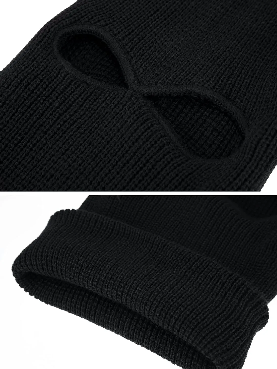 HESTYA 2 Holes Ski Masks Winter Balaclava Knitted Full Face Cover Mask Beanie Hat for Men Women Cold Weather Outdoor Sports
