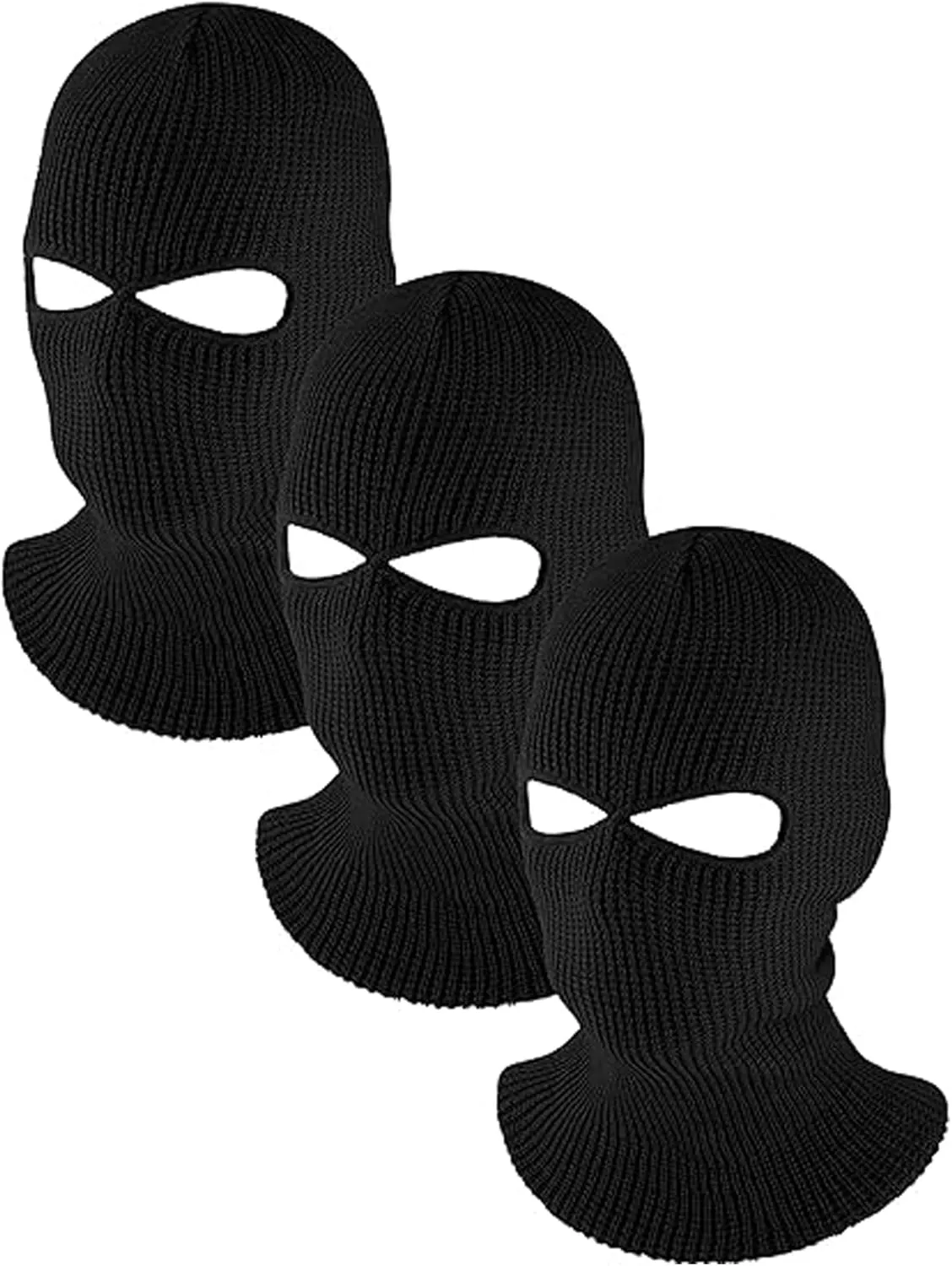 HESTYA 2 Holes Ski Masks Winter Balaclava Knitted Full Face Cover Mask Beanie Hat for Men Women Cold Weather Outdoor Sports