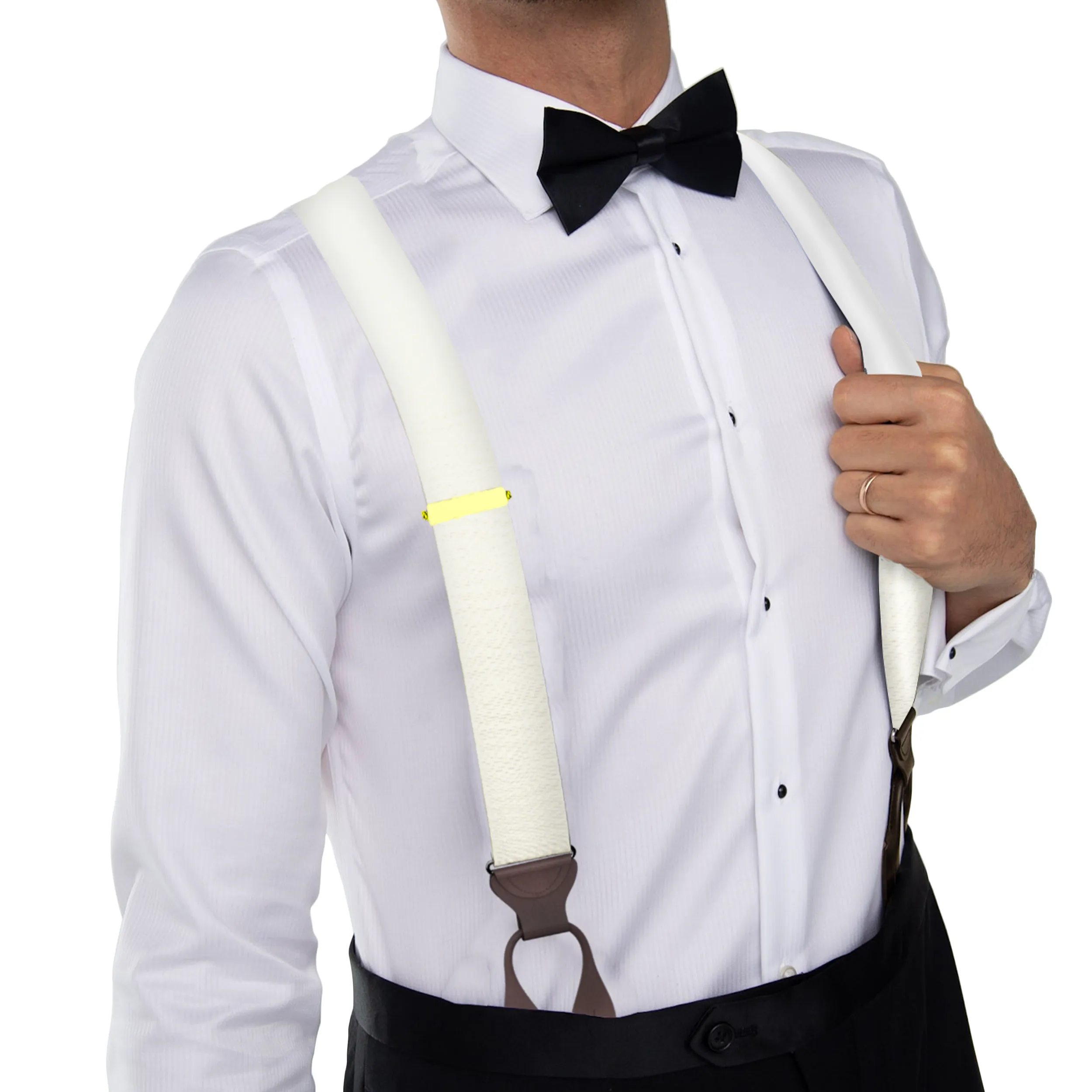 Ivory Grosgrain Suspenders